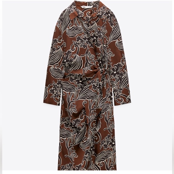 Zara Printed floral wrap dress - Picture 2 of 2
